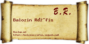 Balozin Ráfis névjegykártya